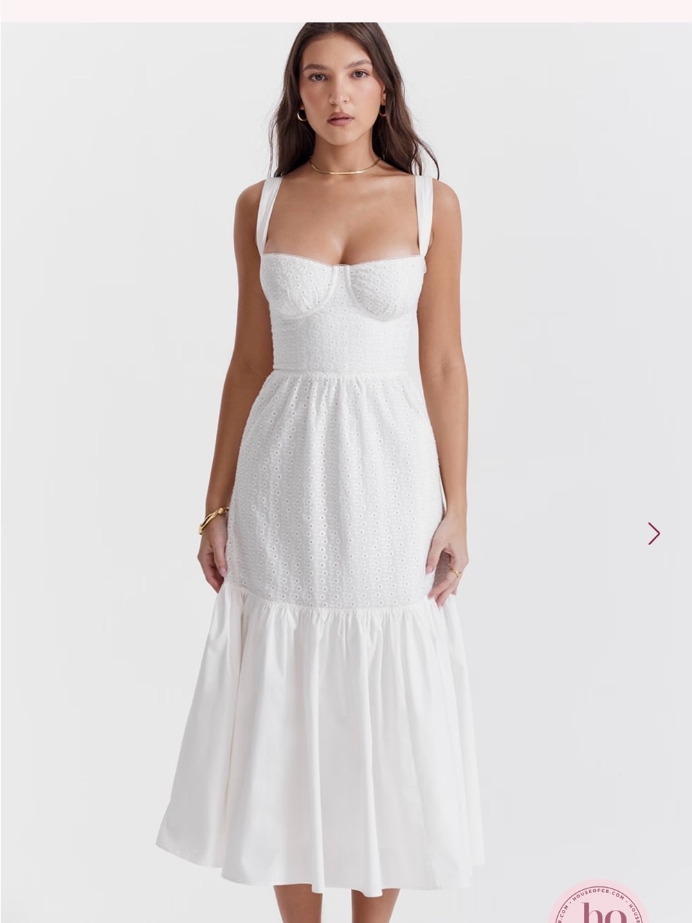 House of CB White Elia Midi Dress
